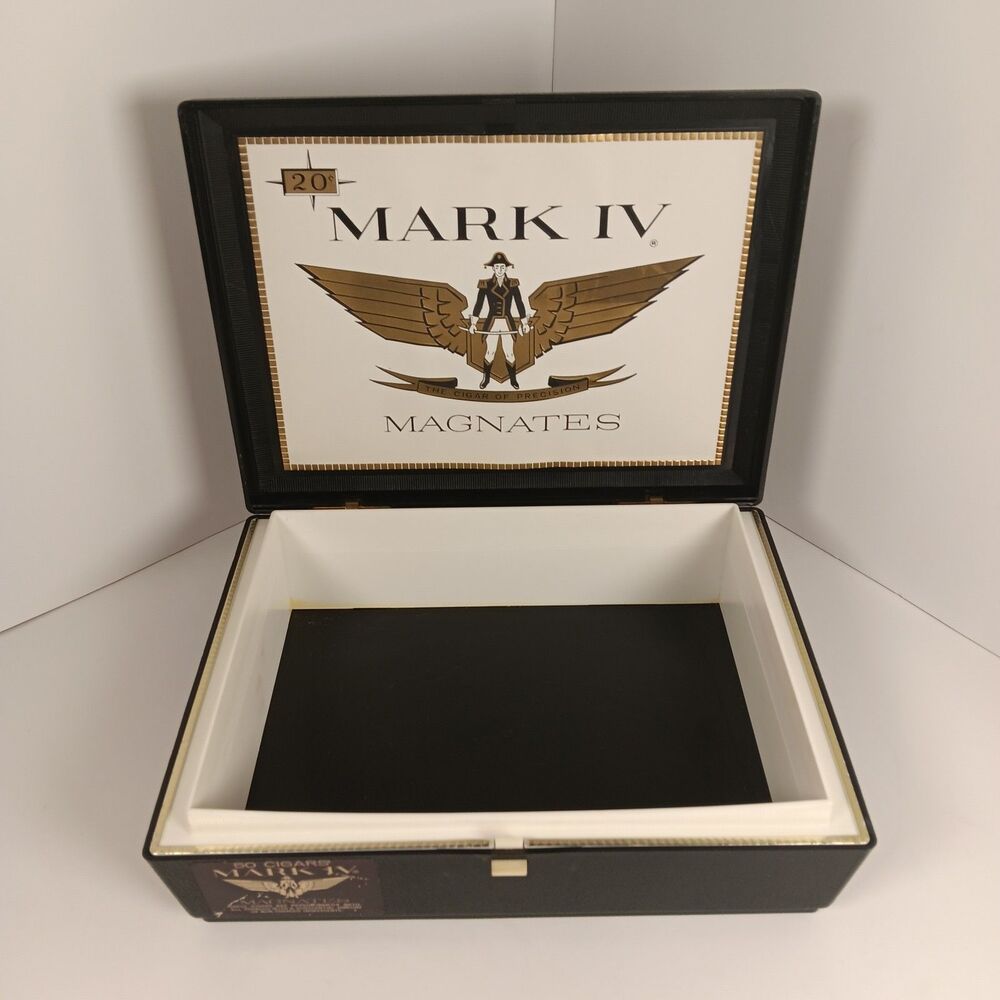 Vintage Black Plastic Mark IV Eagle Cigar Box/ Storage Case